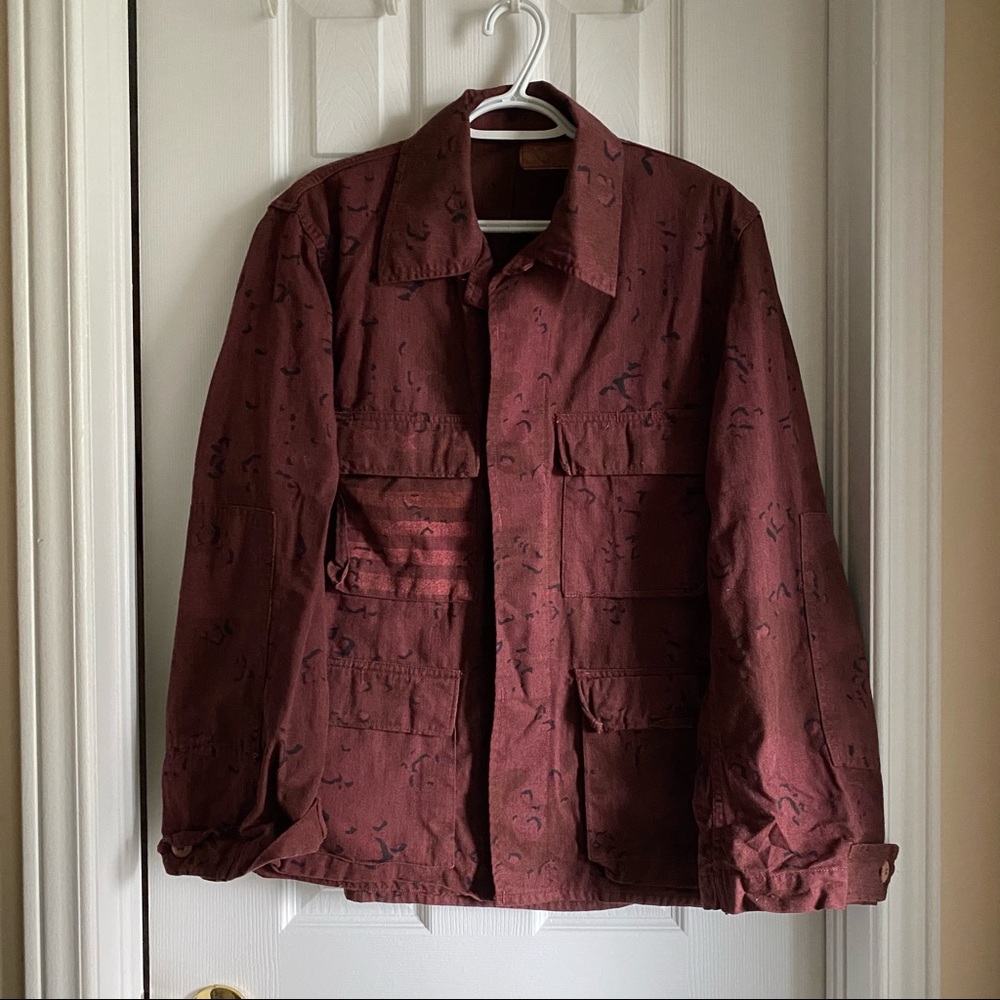 Vintage Maroon Military Jacket